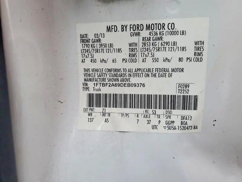 2013 FORD F250 SUPER DUTY  