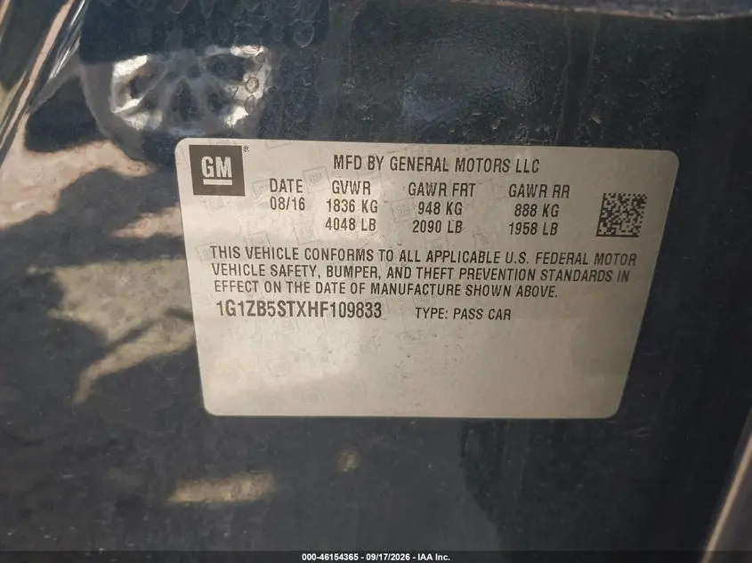 2017 CHEVROLET MALIBU LS