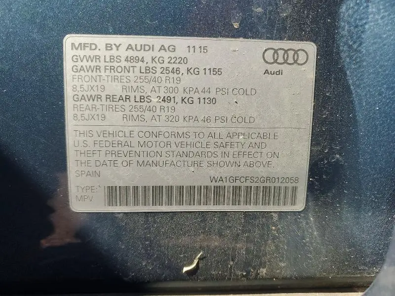 2016 AUDI Q3 PRESTIGE  