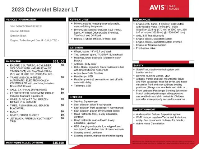 2023 CHEVROLET BLAZER 2LT  