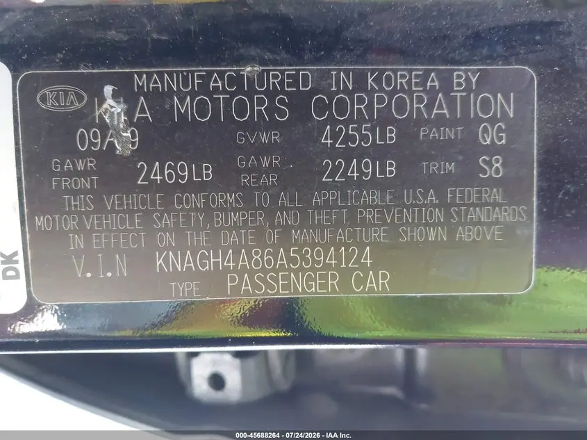 2010 KIA OPTIMA EX