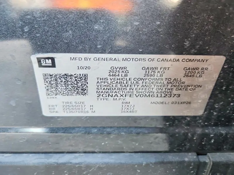 2021 CHEVROLET EQUINOX   