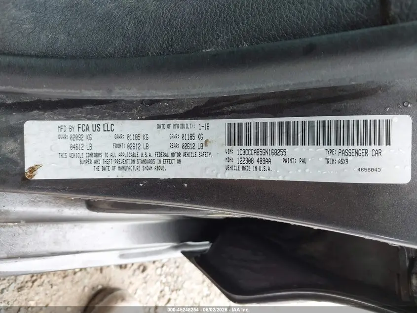 2016 CHRYSLER 200 LIMITED
