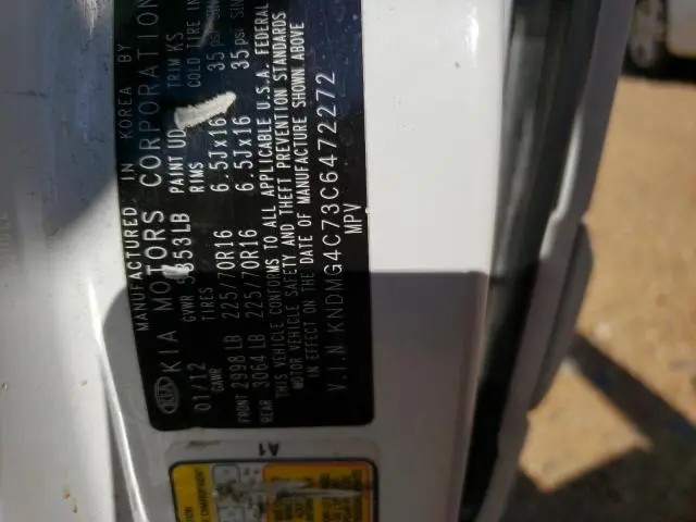 2012 KIA SEDONA LX  