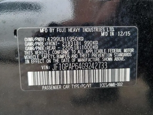 2016 SUBARU IMPREZA SPORT PREMIUM  