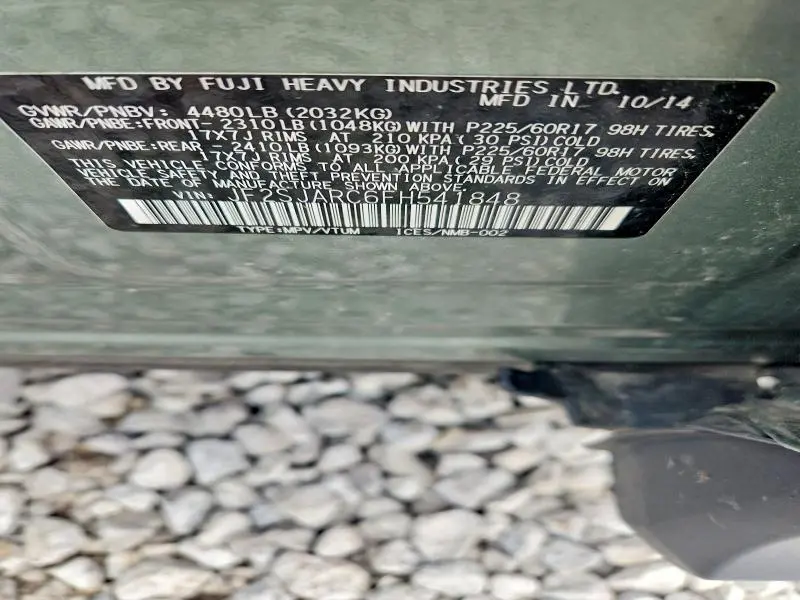 2015 SUBARU FORESTER 2.5I LIMITED  