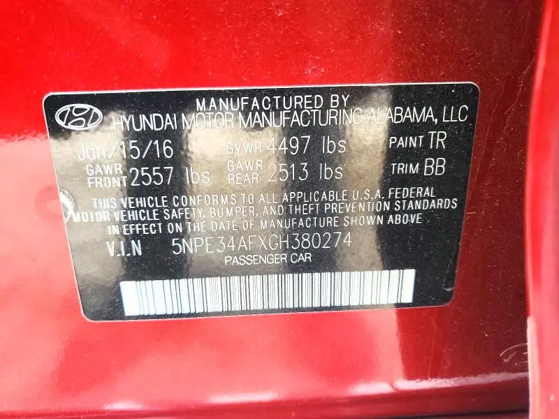 2016 HYUNDAI SONATA SPORT  