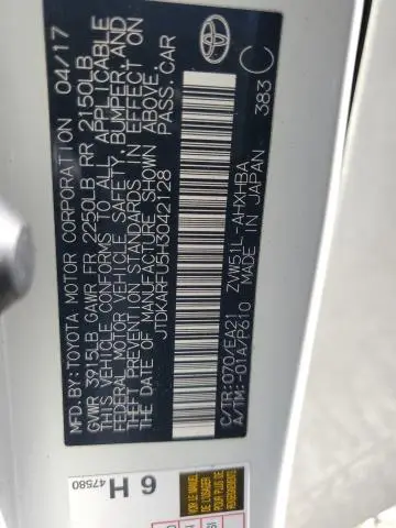 2017 TOYOTA PRIUS   