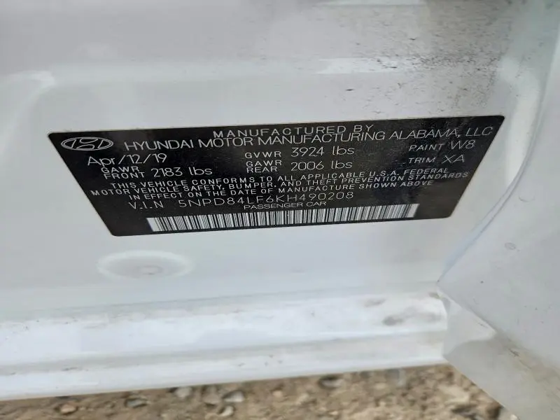 2019 HYUNDAI ELANTRA SEL  