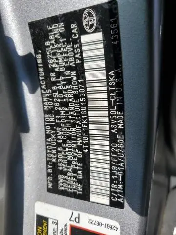 2016 TOYOTA CAMRY LE  