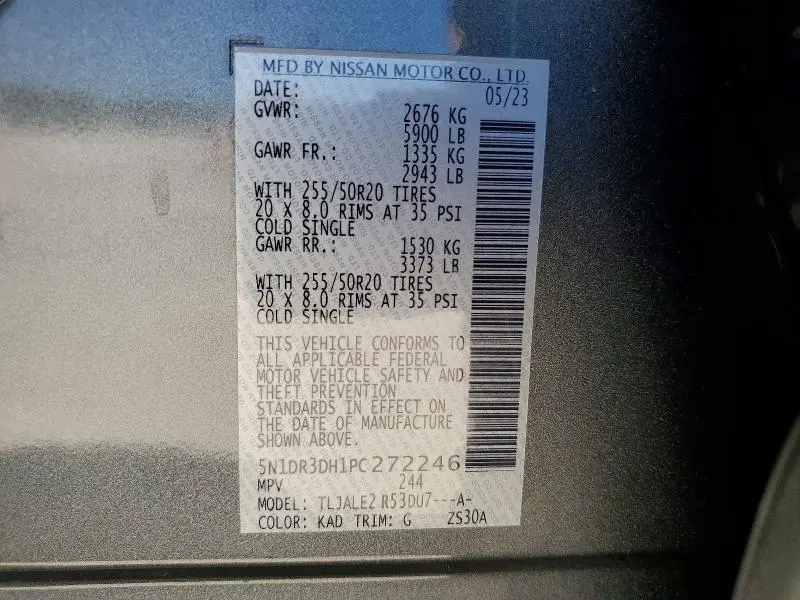 2023 NISSAN PATHFINDER PLATINUM  