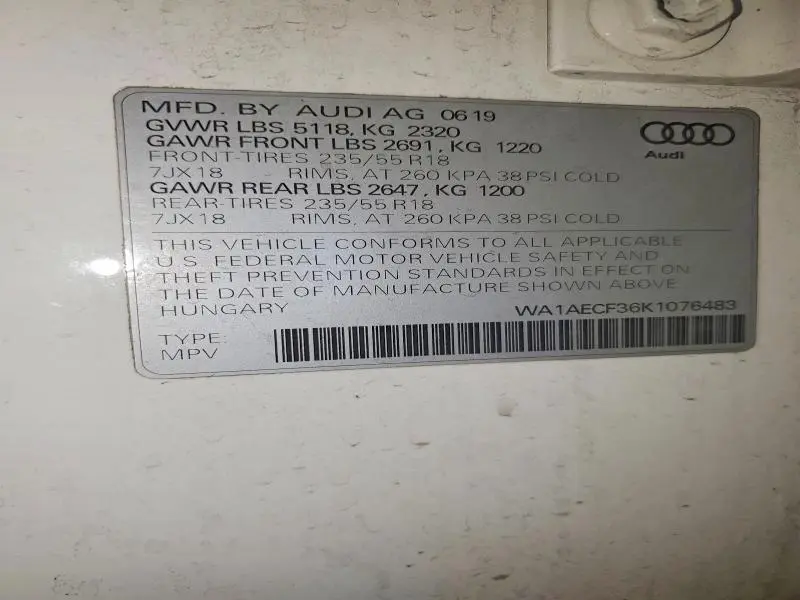 2019 AUDI Q3 PREMIUM  