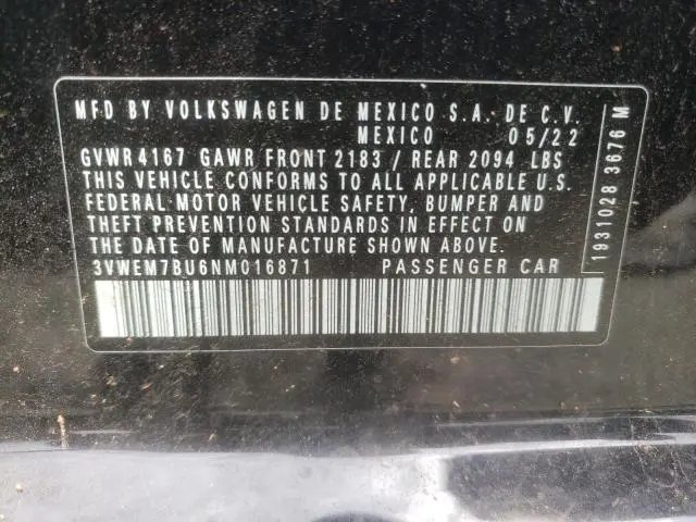 2022 VOLKSWAGEN JETTA SE  
