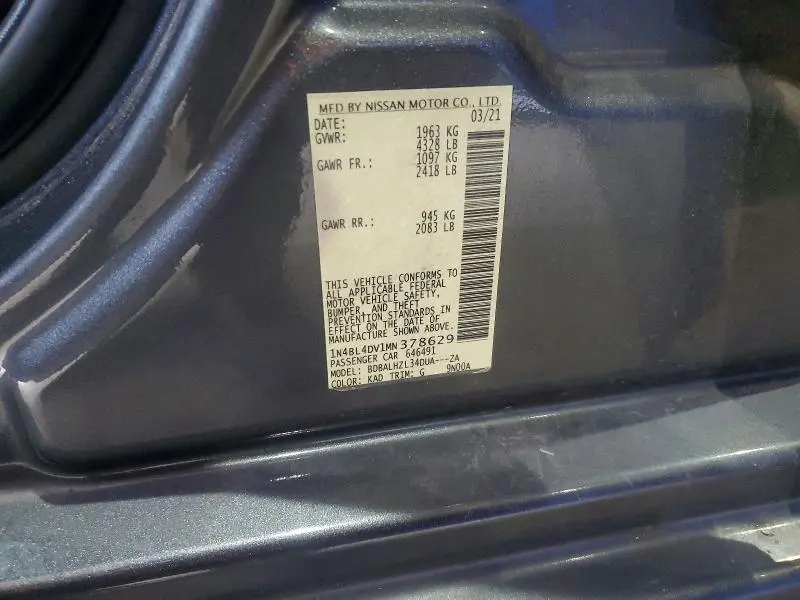 2021 NISSAN ALTIMA 2.5 SV  
