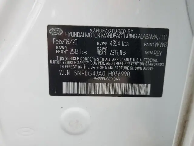 2020 HYUNDAI SONATA SE  