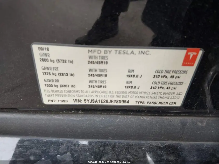 2018 TESLA MODEL S 100D/75D/P100D