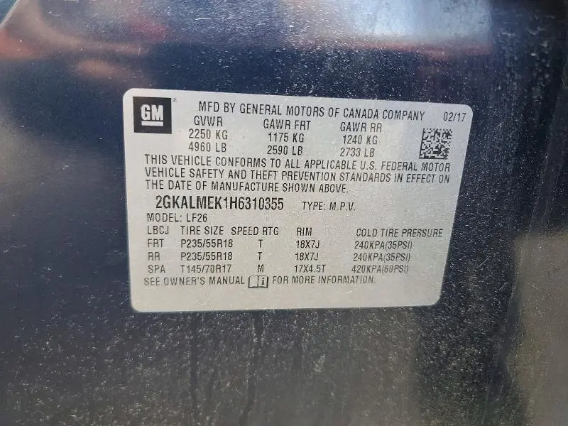 2017 GMC TERRAIN SLE  
