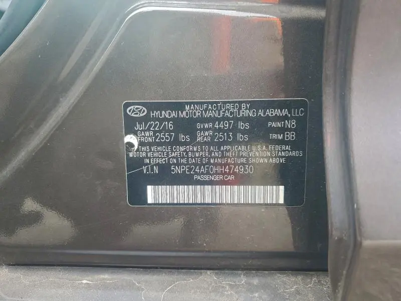 2017 HYUNDAI SONATA SE  