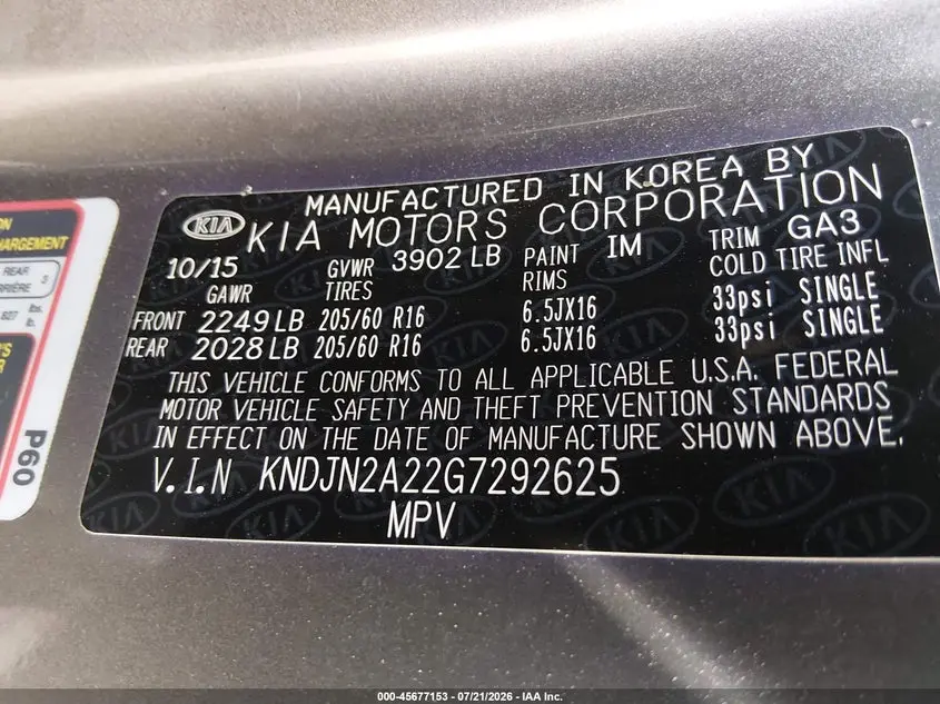 2016 KIA SOUL  