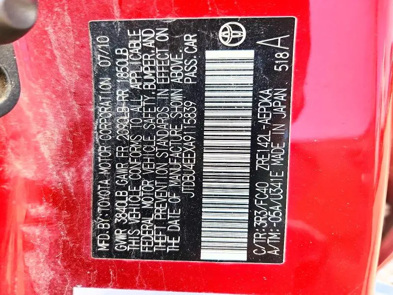 2010 TOYOTA COROLLA LE  