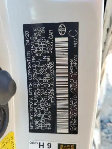 2020 TOYOTA PRIUS L  