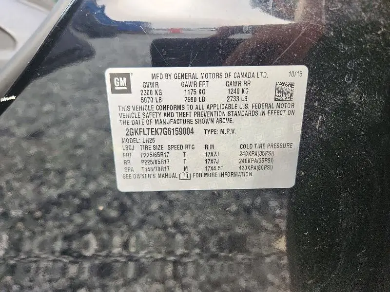 2016 GMC TERRAIN SLE  