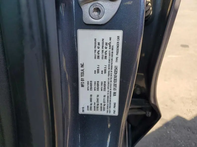 2019 TESLA MODEL 3   