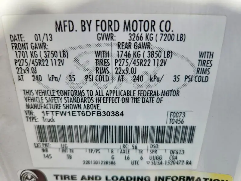 2013 FORD F150 SUPERCREW  