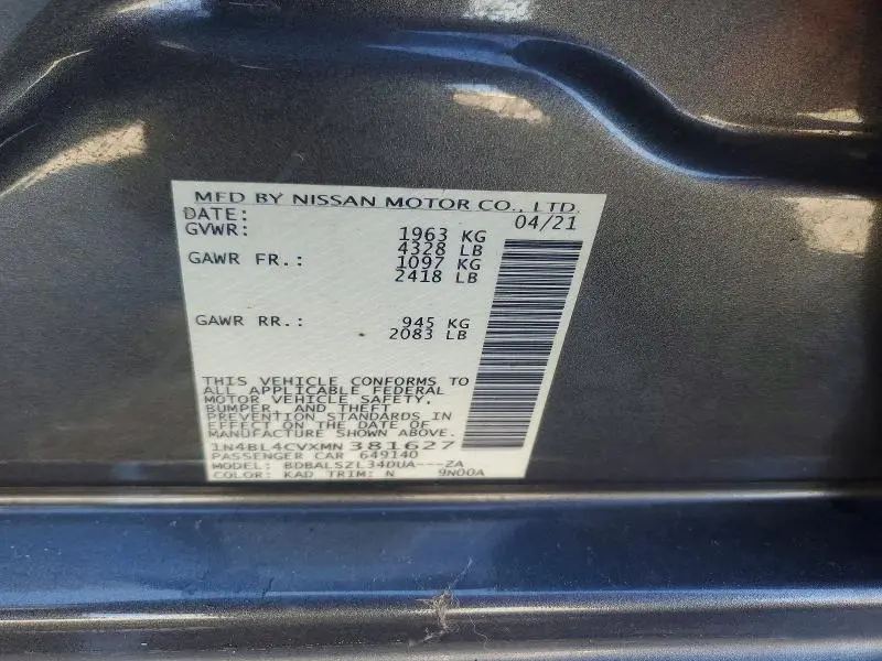 2021 NISSAN ALTIMA 2.5 SR  