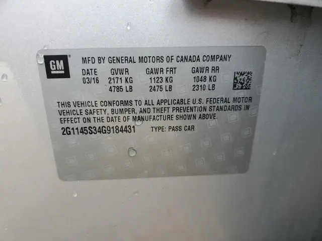 2016 CHEVROLET IMPALA LTZ  