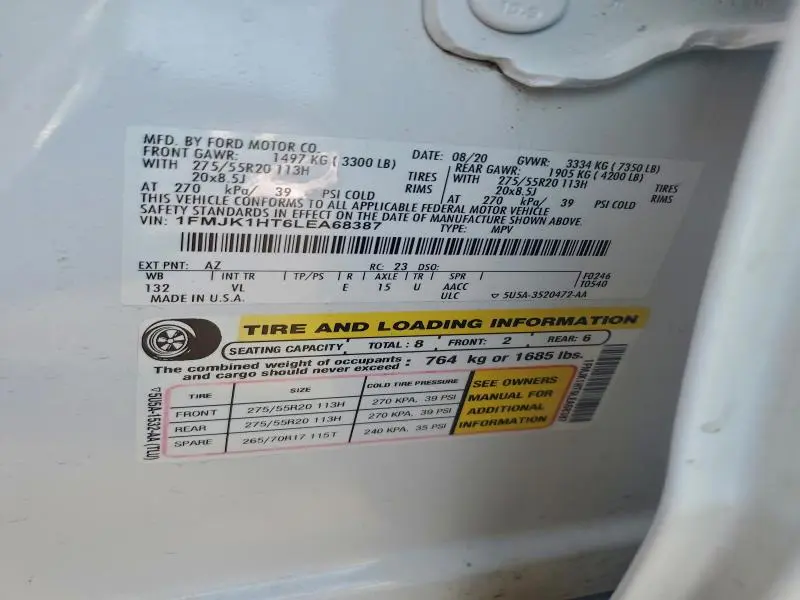 2020 FORD EXPEDITION MAX XLT  