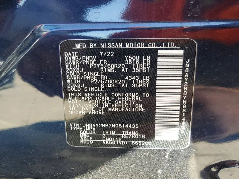 2022 NISSAN ARMADA SL  