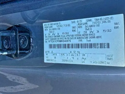 2021 FORD F150 SUPER CAB  