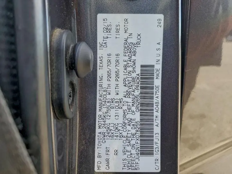 2015 TOYOTA TACOMA DOUBLE CAB PRERUNNER  