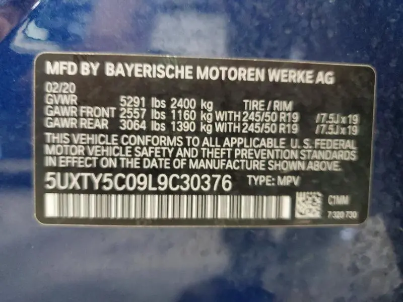 2020 BMW X3 XDRIVE30I  