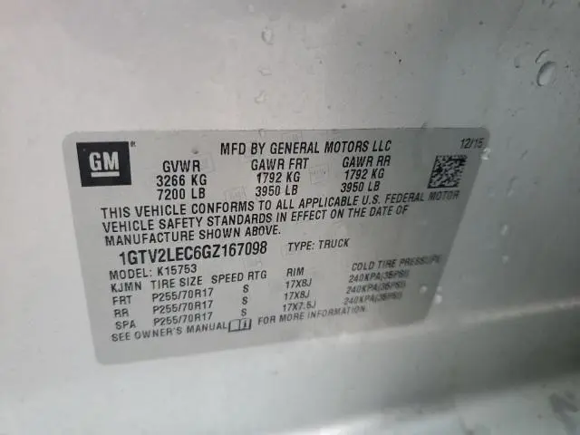 2016 GMC SIERRA K1500  