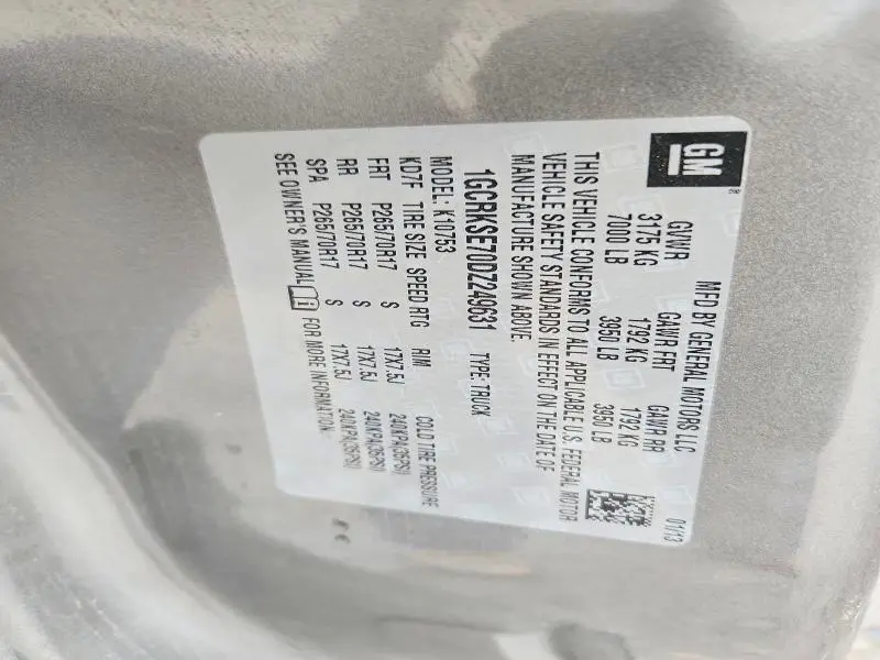 2013 CHEVROLET SILVERADO K1500 LT  