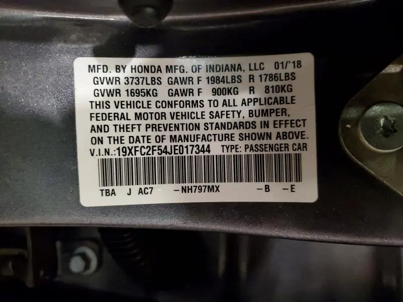 2018 HONDA CIVIC LX  