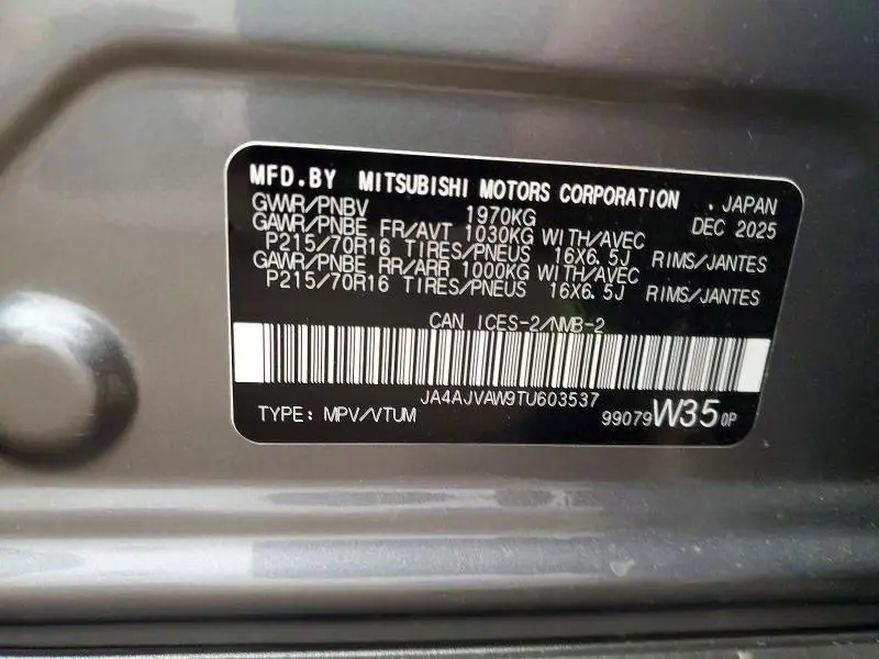 2026 MITSUBISHI RVR SE  