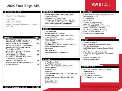 2024 FORD EDGE SEL  
