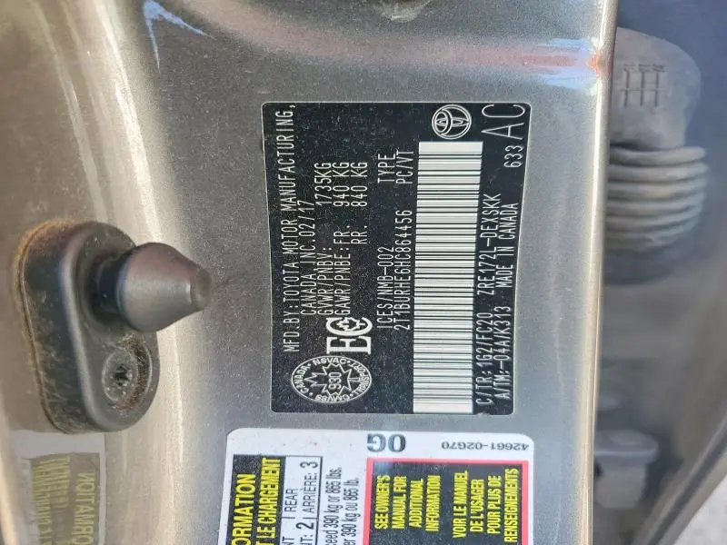 2017 TOYOTA COROLLA L/LE/XLE/SE/XSE  