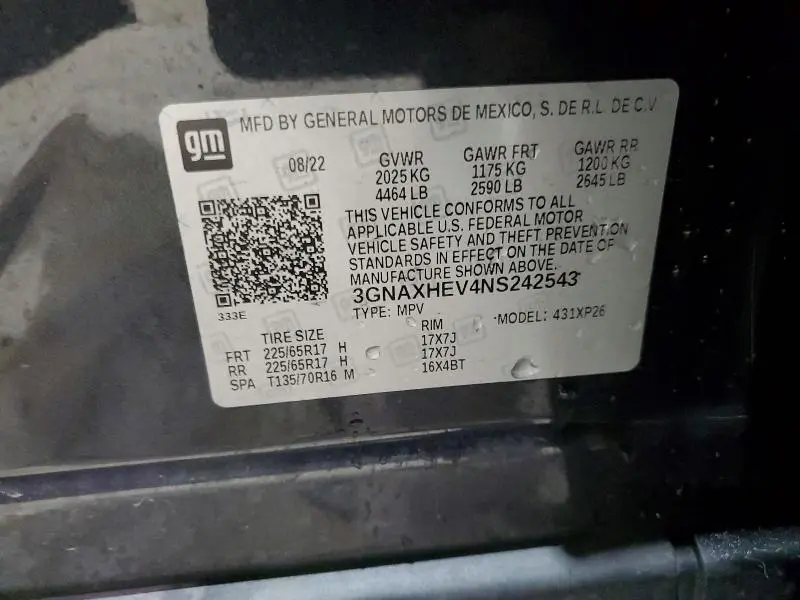 2022 CHEVROLET EQUINOX LS  