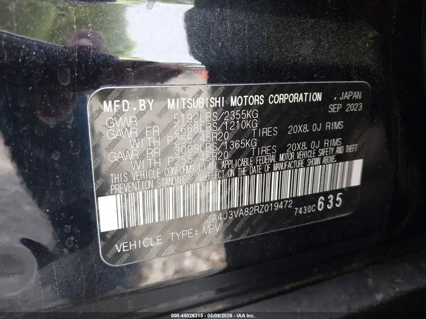 2024 MITSUBISHI OUTLANDER SE 2.5 2WD