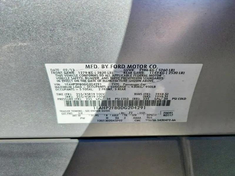 2013 FORD TAURUS LIMITED  