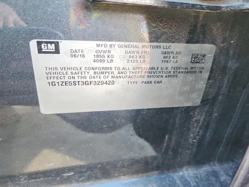 2016 CHEVROLET MALIBU LT  