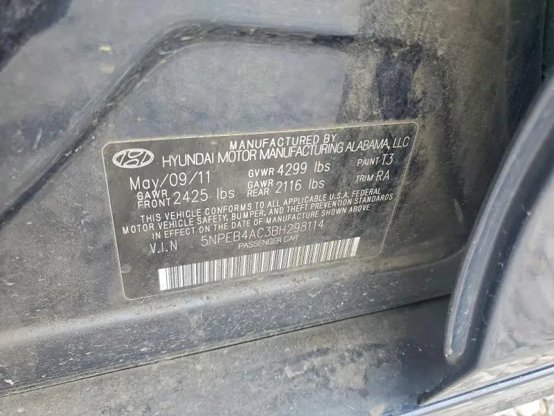2011 HYUNDAI SONATA GLS  