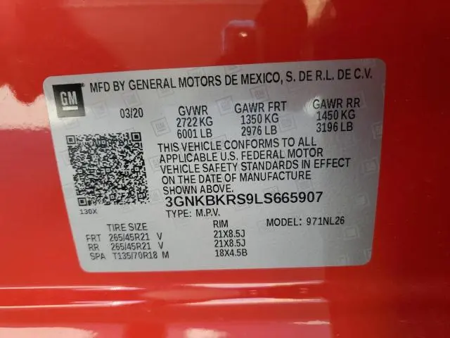 2020 CHEVROLET BLAZER RS  