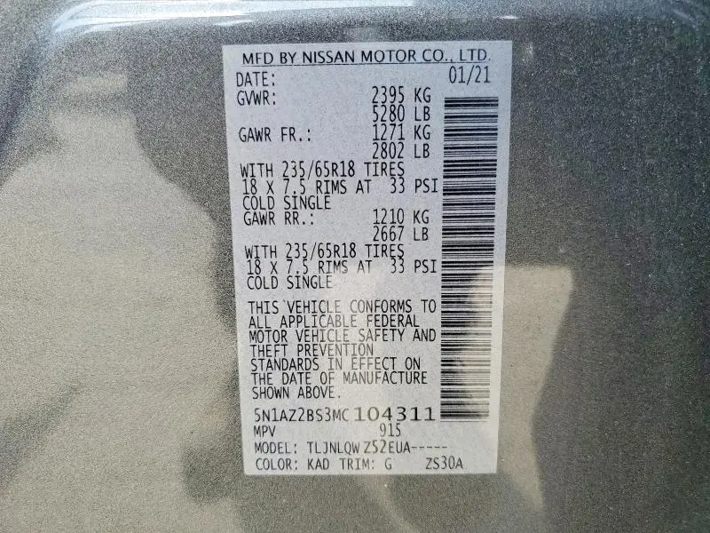 2021 NISSAN MURANO SV  