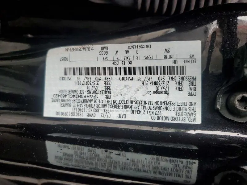 2012 FORD FOCUS SEL  