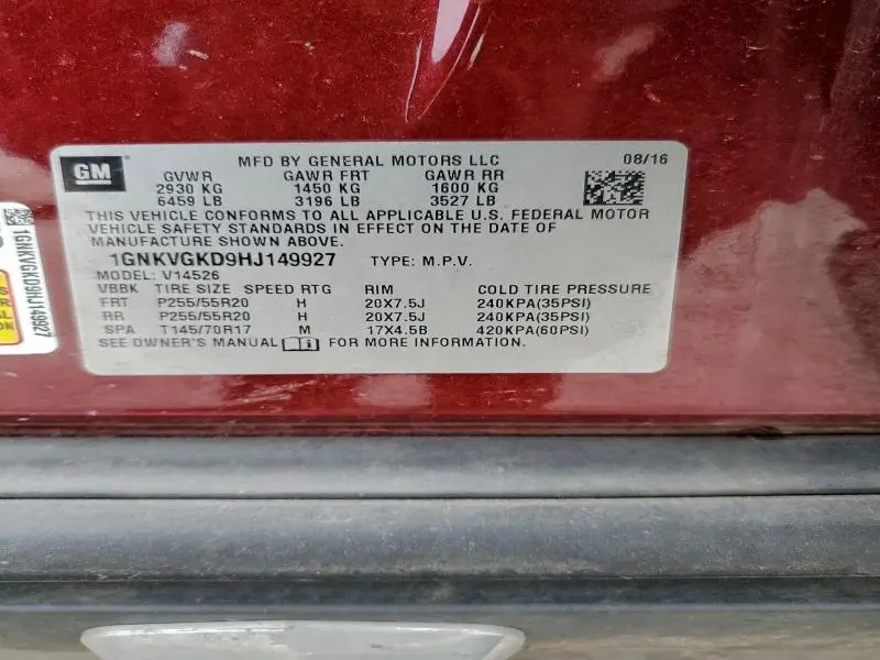 2017 CHEVROLET TRAVERSE LT  